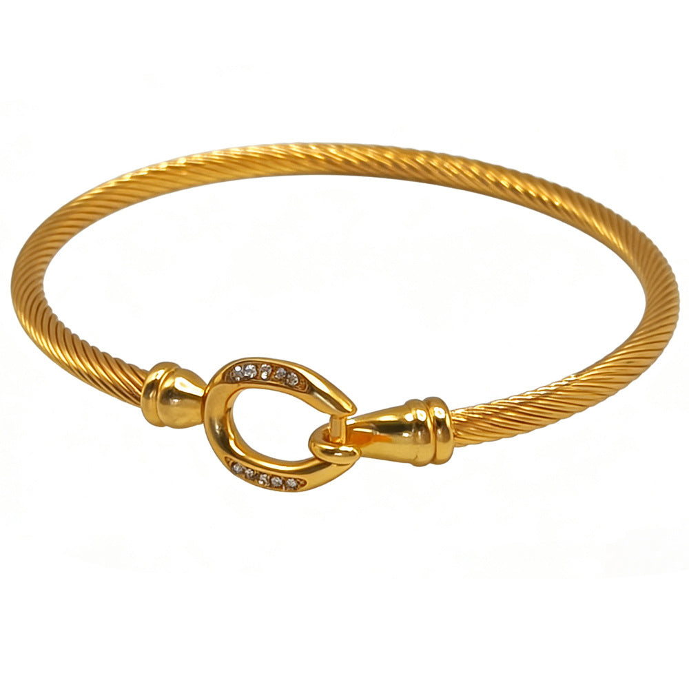 Twisted Cable Wire Bangle Bracelet, Great for Birthday, Christmas Gift &amp; Everyday Wear for Women