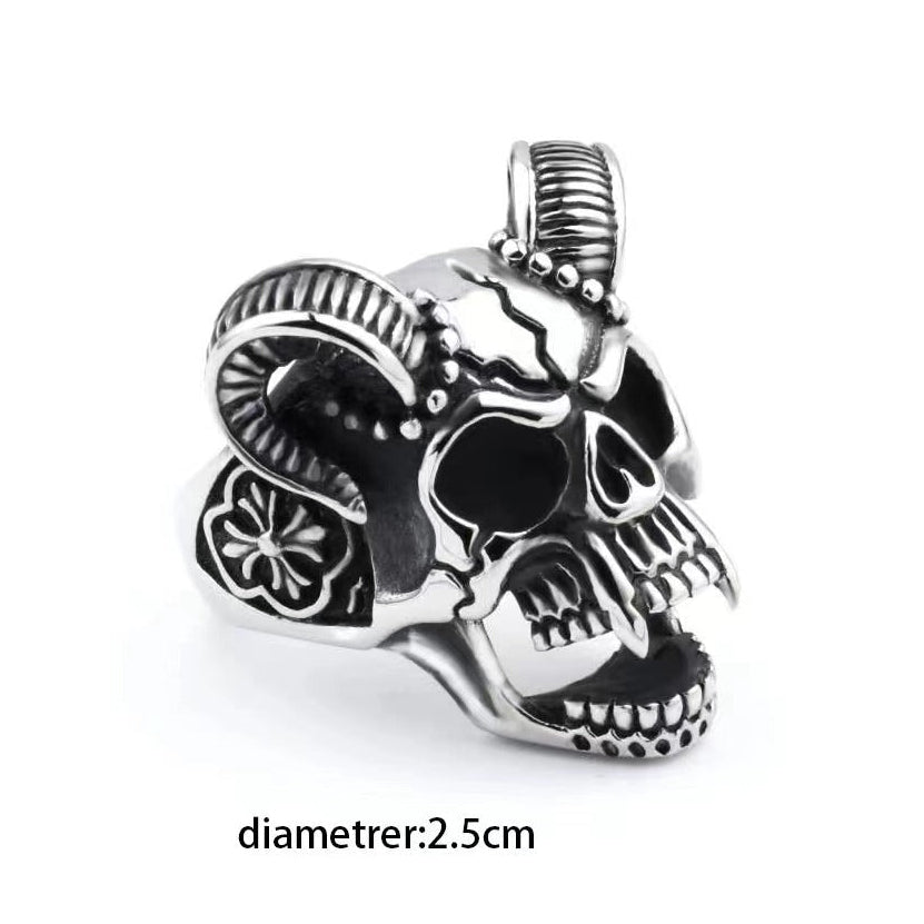 Vintage Goat Head Series Open Adjustable Men’s Rings, Trendy, Distinctive Hip-Hop Ring