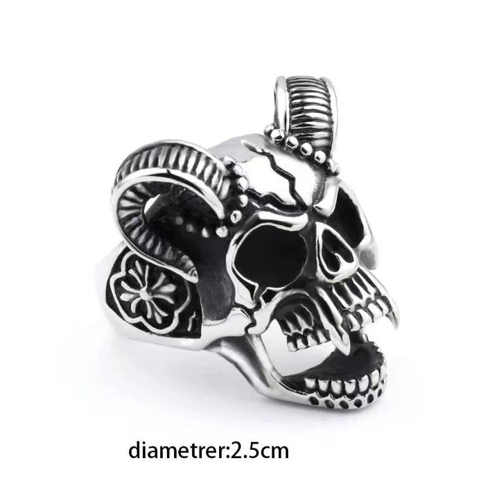 Vintage Goat Head Series Open Adjustable Men’s Rings, Trendy, Distinctive Hip-Hop Ring