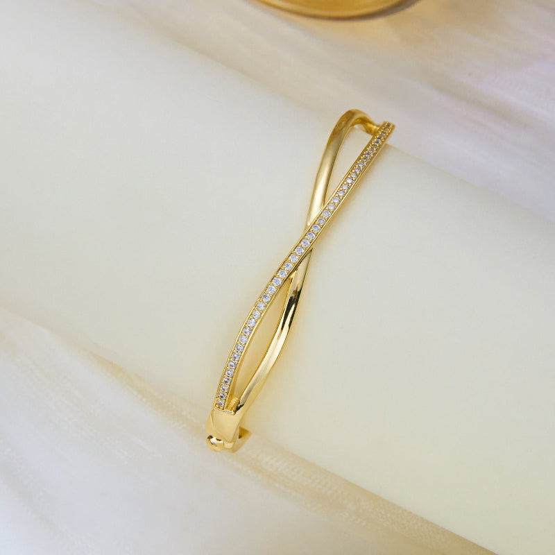 3‑Piece Gold Diamond Bracelet Set, Dainty Stackable Women’s Bracelets