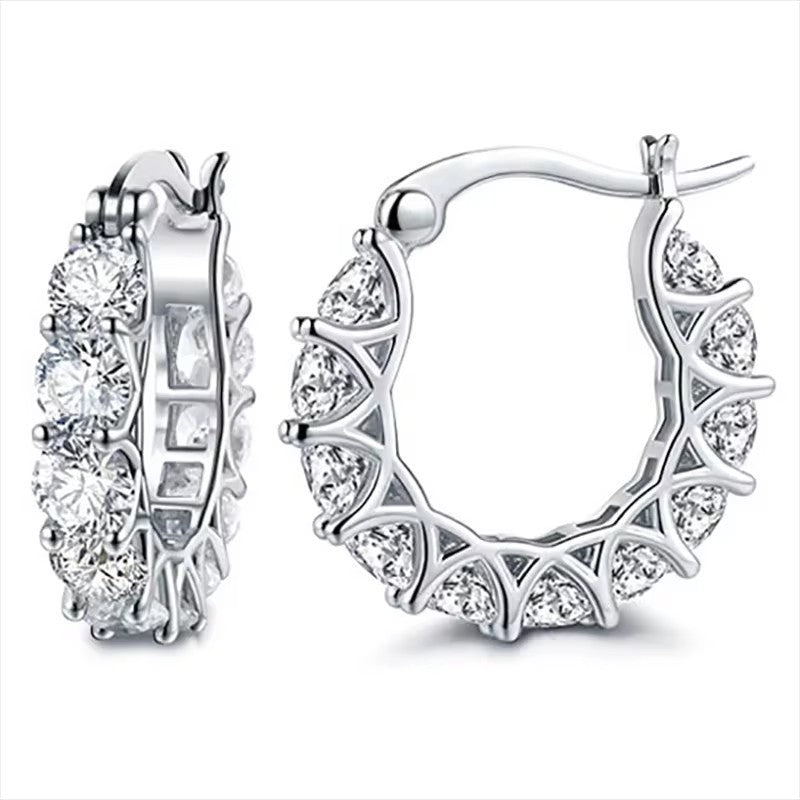 S925 &amp; 14K Gold‑Tone Diamond Hoop Earrings Collection, Multiple Styles