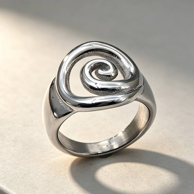 Modern Abstract Multi‑Style Statement Ring Set, Spiral &amp; Triple‑Band Ring