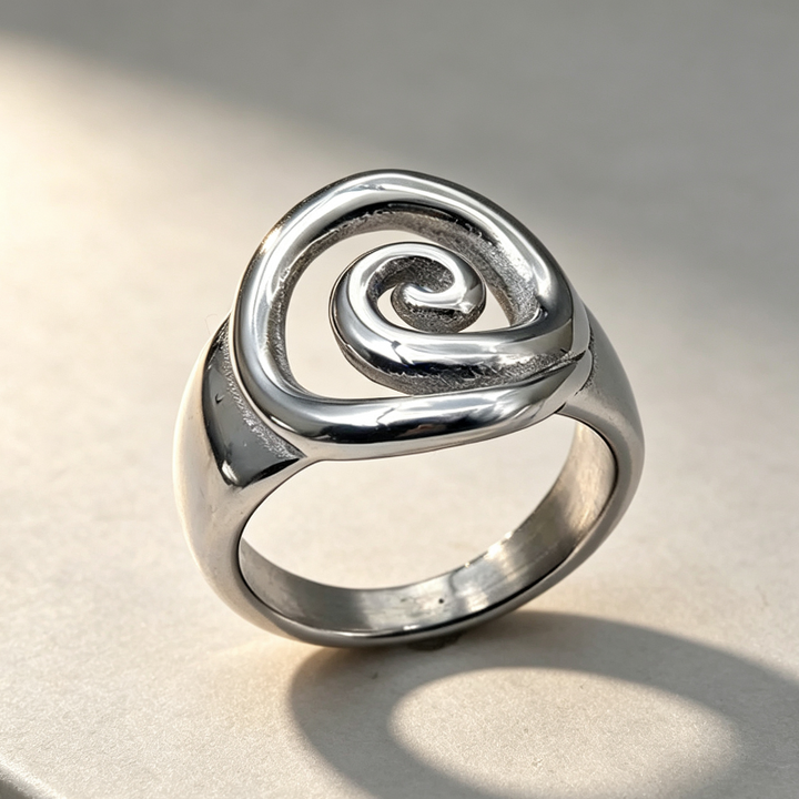 Modern Abstract Multi‑Style Statement Ring Set, Spiral &amp; Triple‑Band Ring