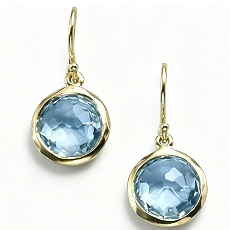 Retro Ethnic Flower Earrings, Bohemian Round Sapphire Pendant Earrings for Women
