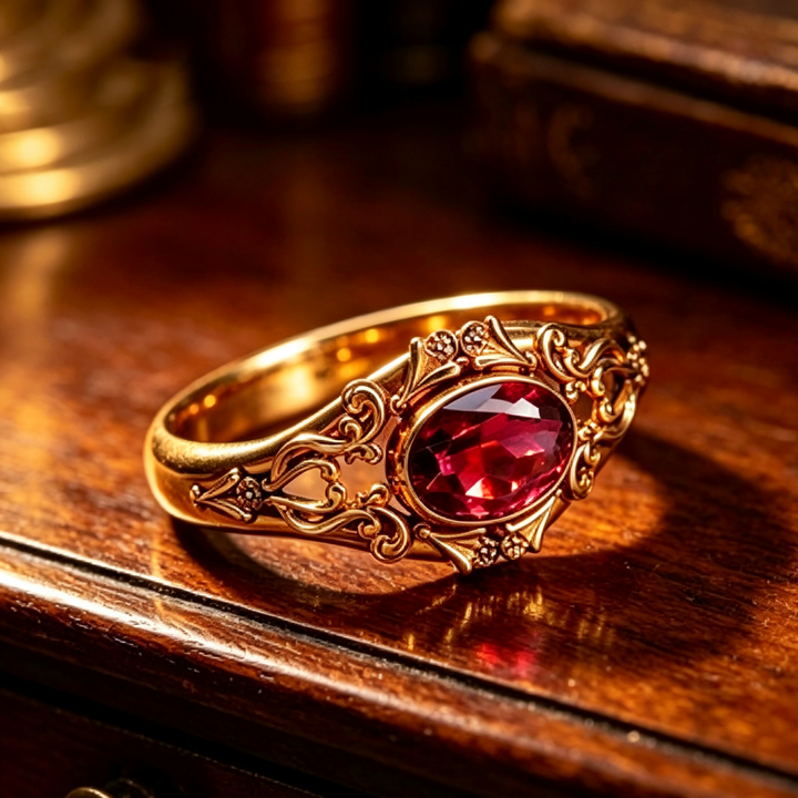 Vintage Oval Gemstone Ring, Ornate Filigree Carved Statement Ring, Elegant Jewelry Gift