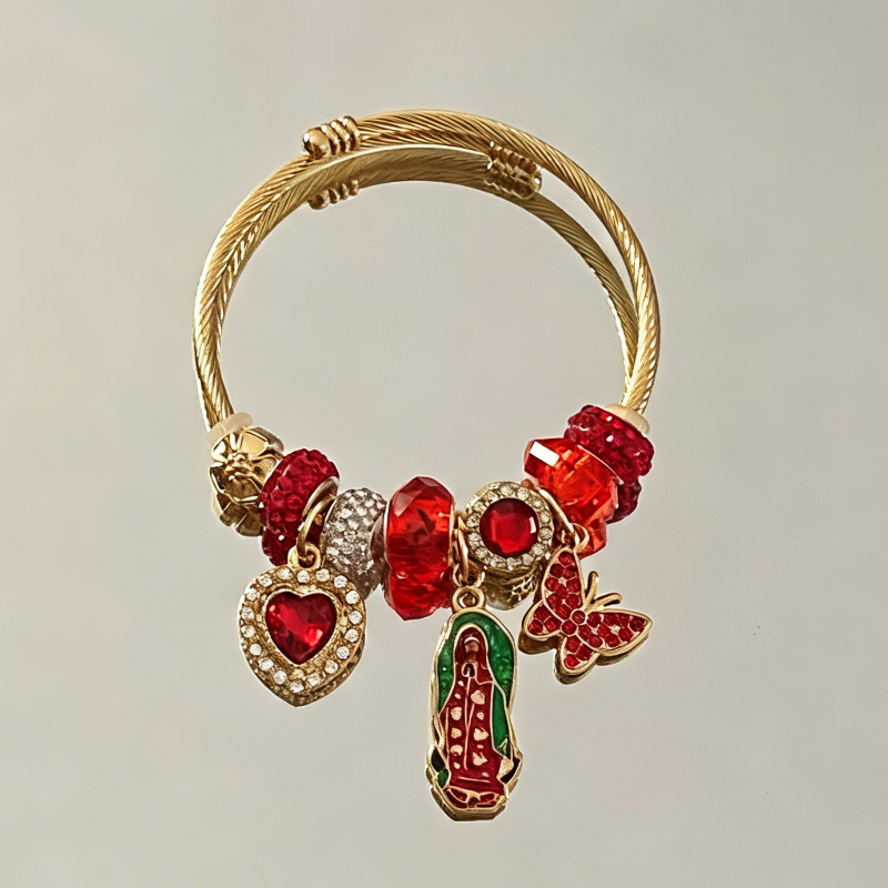Multi Color Gemstone Bead Twist Wire Cuff Bracelet, Stackable Gold Bangle Women Bohemian Wrist Jewelry