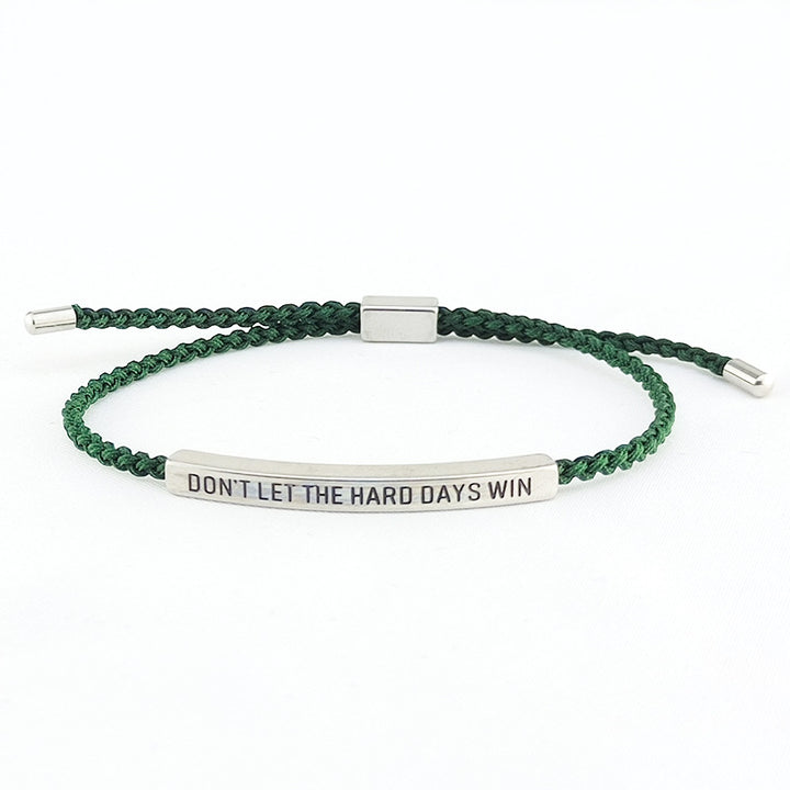 Encouragement Engraved Braided Rope Bracelet, Inspirational Gift For Men &amp; Women