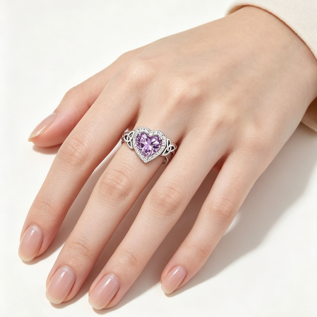S925 Silver Heart‑Cut Gem Halo Ring, Thoughtful Gift Option For Women