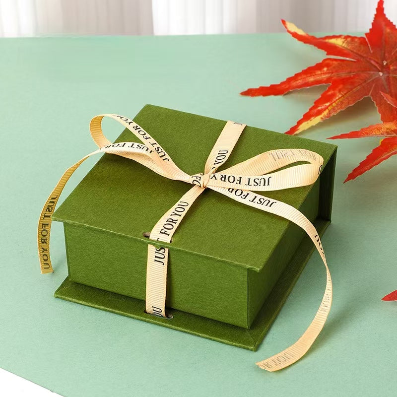 Ribbon‑Tied Textured Paper Jewelry Gift Box For Rings Necklaces Bracelets Other Accessories