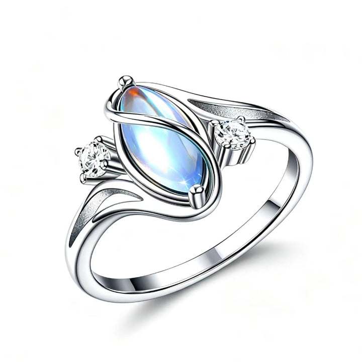 Twisted Wire Marquise Gemstone With Accent Diamond Ring, Thermochromic Ring