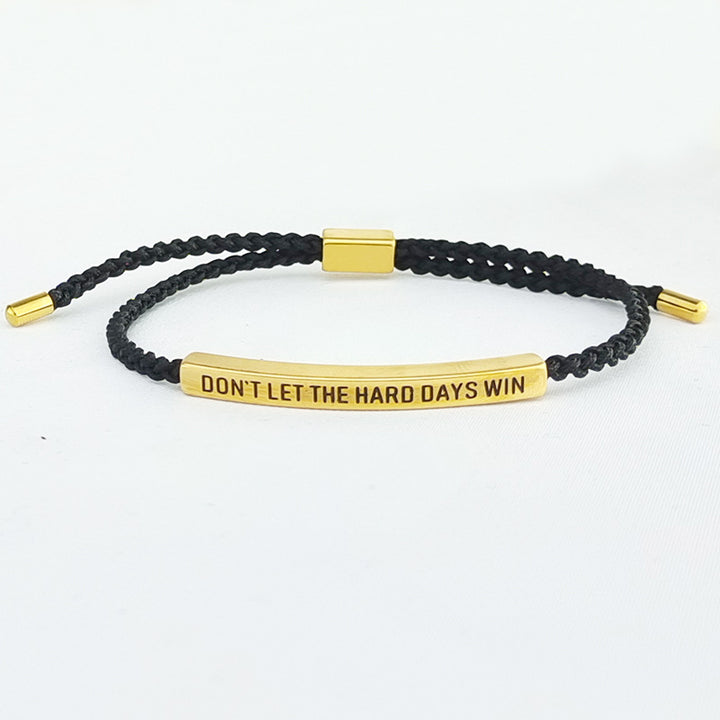 Encouragement Engraved Braided Rope Bracelet, Inspirational Gift For Men &amp; Women