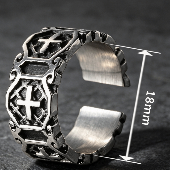Multi‑Style Open Adjustable Men’s Statement Ring Collection, Vintage Textured Gothic Punk Rings