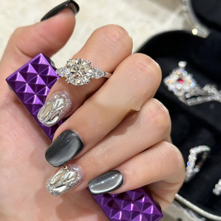 Stunning Adjustable Open 2-Carat Diamond Ring Set, Sparkling Statement Rings for Women