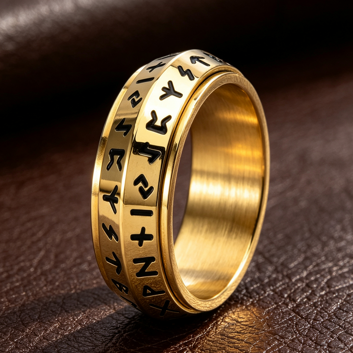 Rune Spinner Rotatable Ring, Stress-Relief Design, Distinctive Ring For Men
