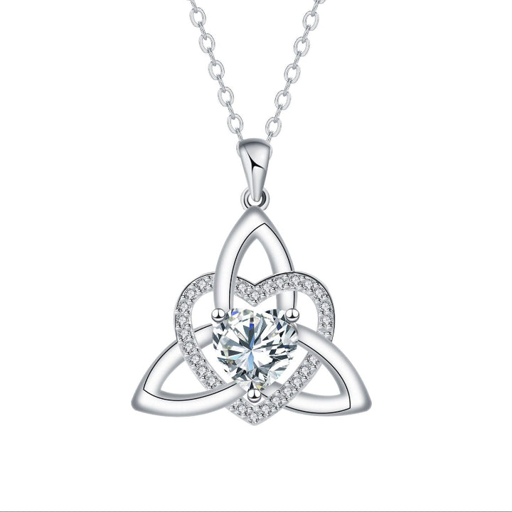 Celtic Trinity Knot Heart Birthstone Necklace, Hypoallergenic Women Sentimental Pendant