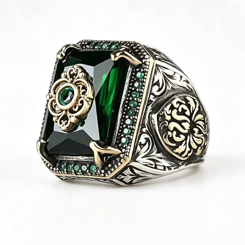 Punk Trend Retro Ring, High-End Couple Rings, Exquisite Accessories, Luxury Gem Tone Options Ornate Craft Jewelry