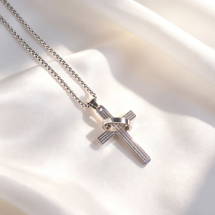 Letter and Cross Pendant Necklace; Hip-Hop/Punk Sweater Necklace for Men and Women