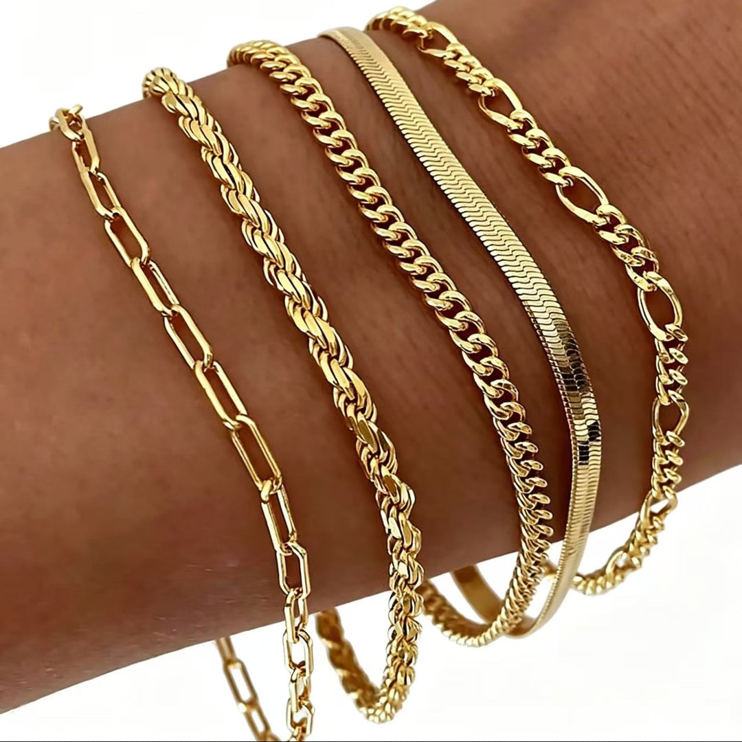 Stackable Chain Bracelet Set, Perfect for Birthday, Christmas Gift &amp; Daily Wear for Women