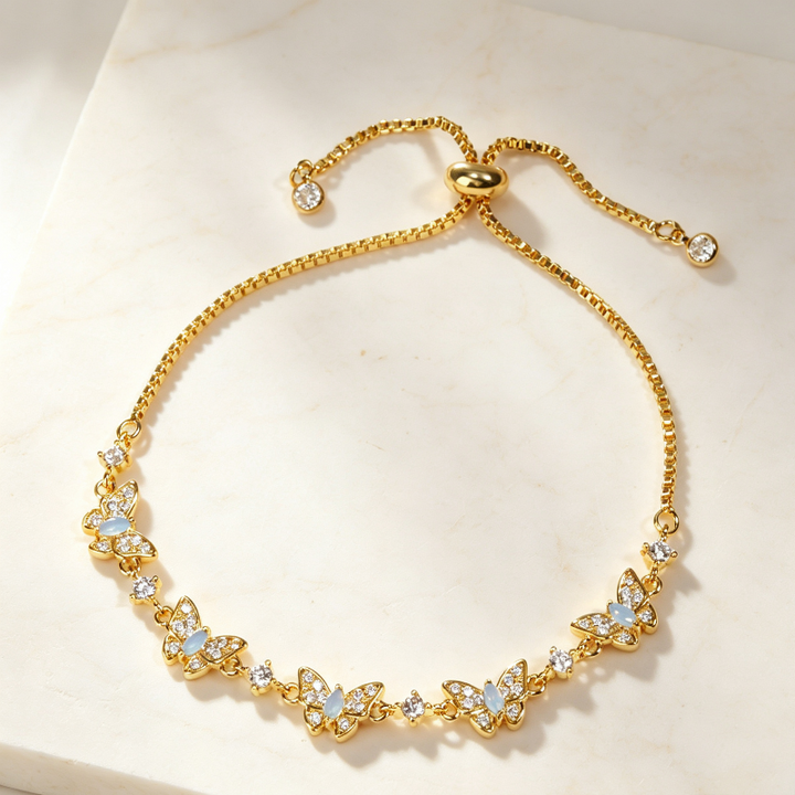 2 Tone Gold Silver Dainty Multi Butterfly Stackable Women Minimalist Coquette Wrist Jewelry