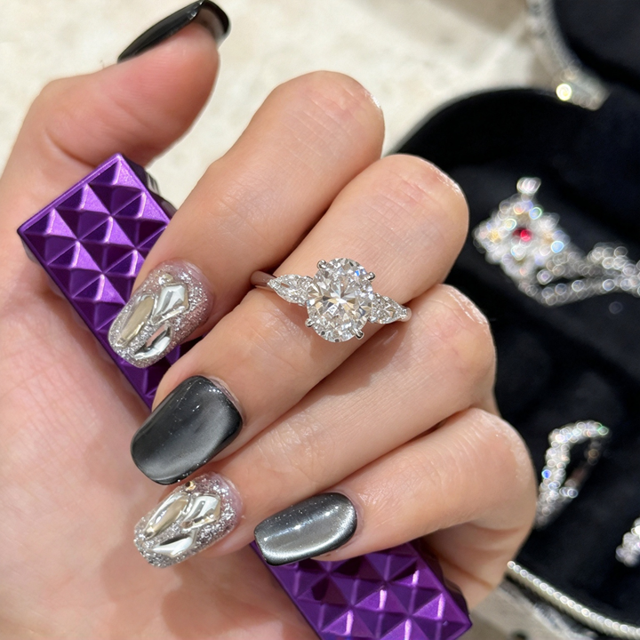 Stunning Adjustable Open 2-Carat Diamond Ring Set, Sparkling Statement Rings for Women