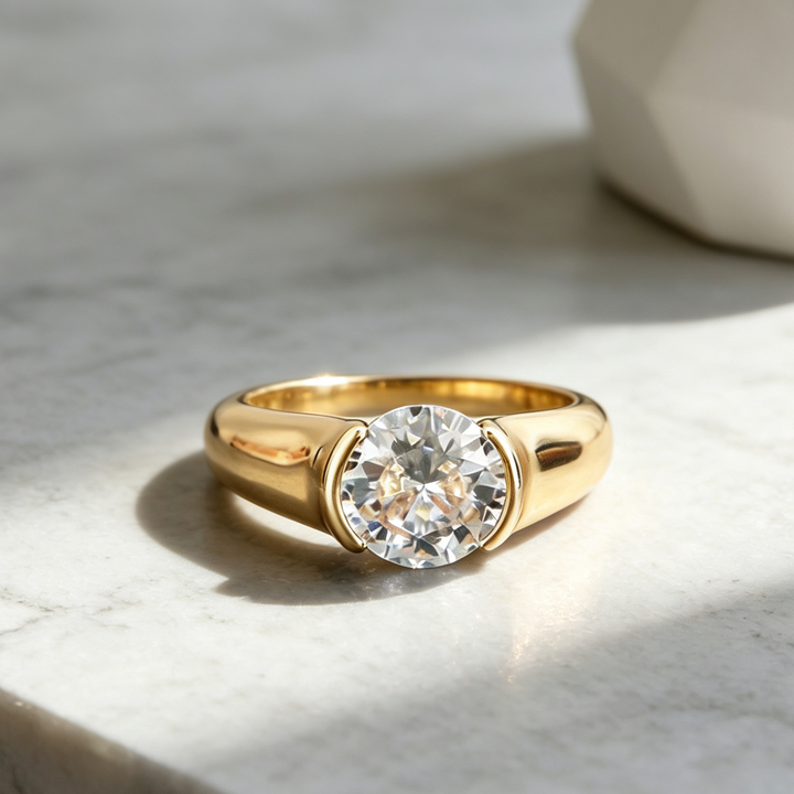 Minimalist Solitaire Ring Collection, Classic Oval &amp; Round Cut Sparkling Rings for Women &amp; Men