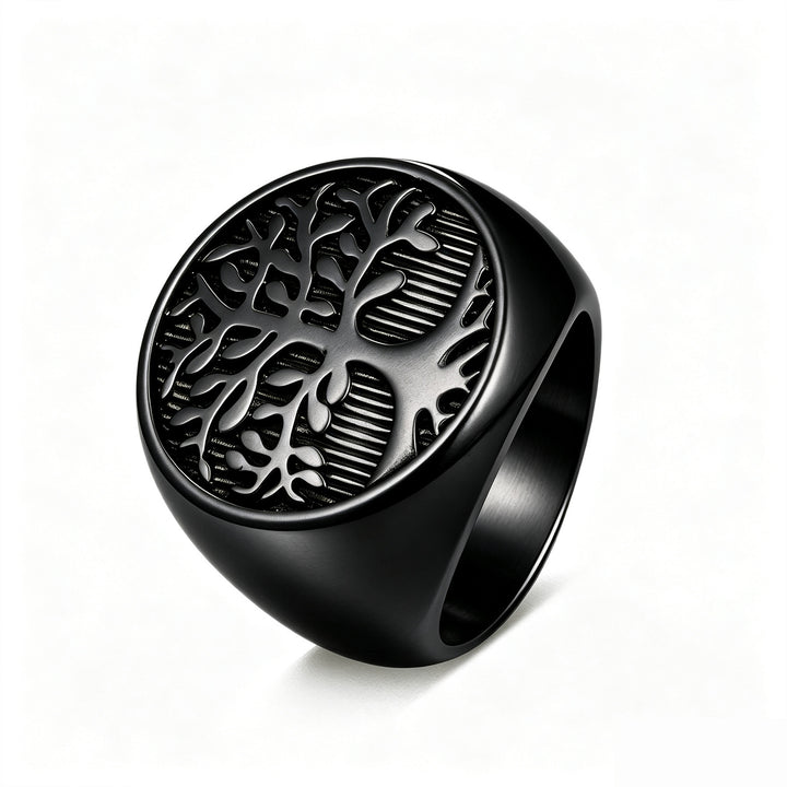 Tree of Life &amp; Solid Signet Rings, Great for Birthday, Christmas Gift and Daily Wear