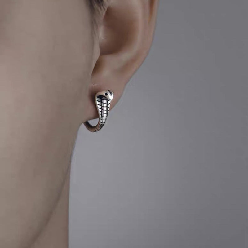 Multi-Style Textured Men’s Earrings, Gothic Minimal Streetwear Ear Jewelry