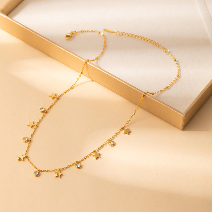 Dainty Dangling Charm Diamond Choker Necklace, Minimalist Women Daily Stack Jewelry