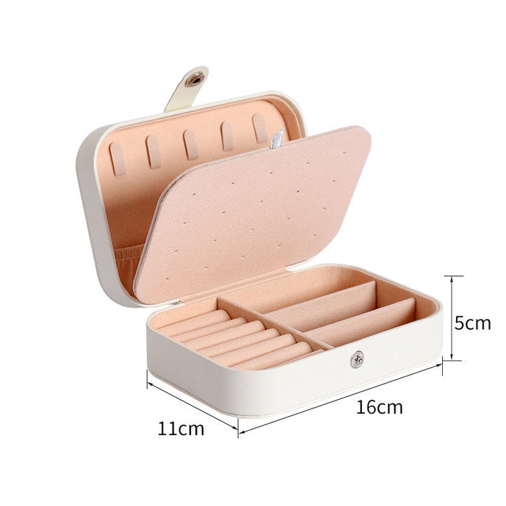 Portable Multi‑Compartment Jewelry Storage Box, PU Leather for Travel Use &amp; Gifting for Jewelry Lovers