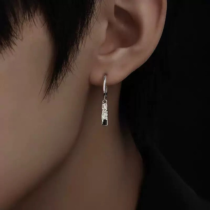 Multi-Style Textured Men’s Earrings, Gothic Minimal Streetwear Ear Jewelry