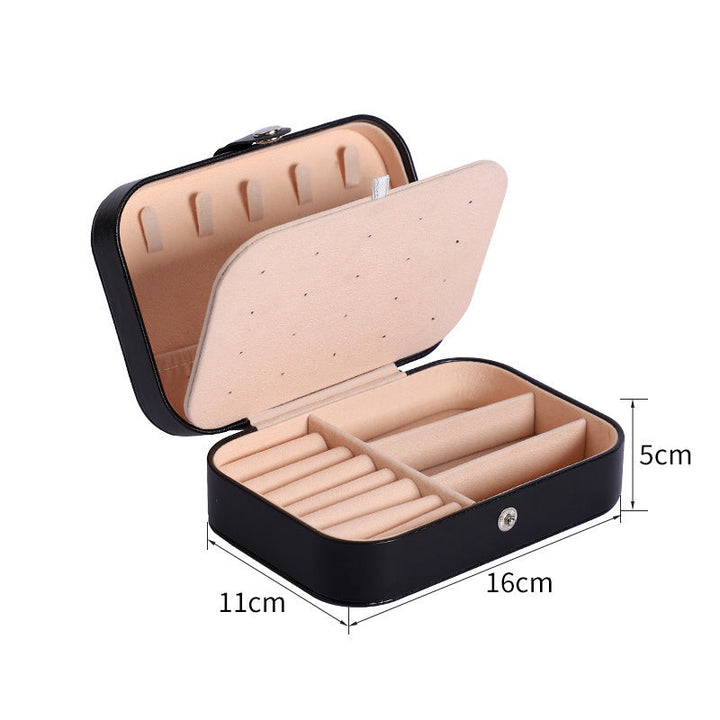 Portable Multi‑Compartment Jewelry Storage Box, PU Leather for Travel Use &amp; Gifting for Jewelry Lovers