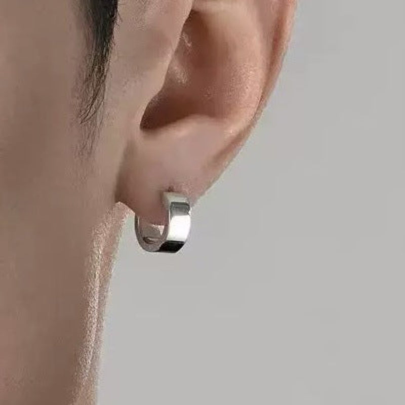 Multi-Style Textured Men’s Earrings, Gothic Minimal Streetwear Ear Jewelry