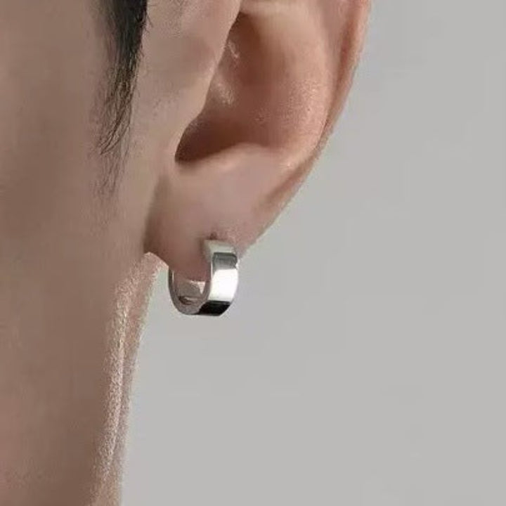 Multi-Style Textured Men’s Earrings, Gothic Minimal Streetwear Ear Jewelry