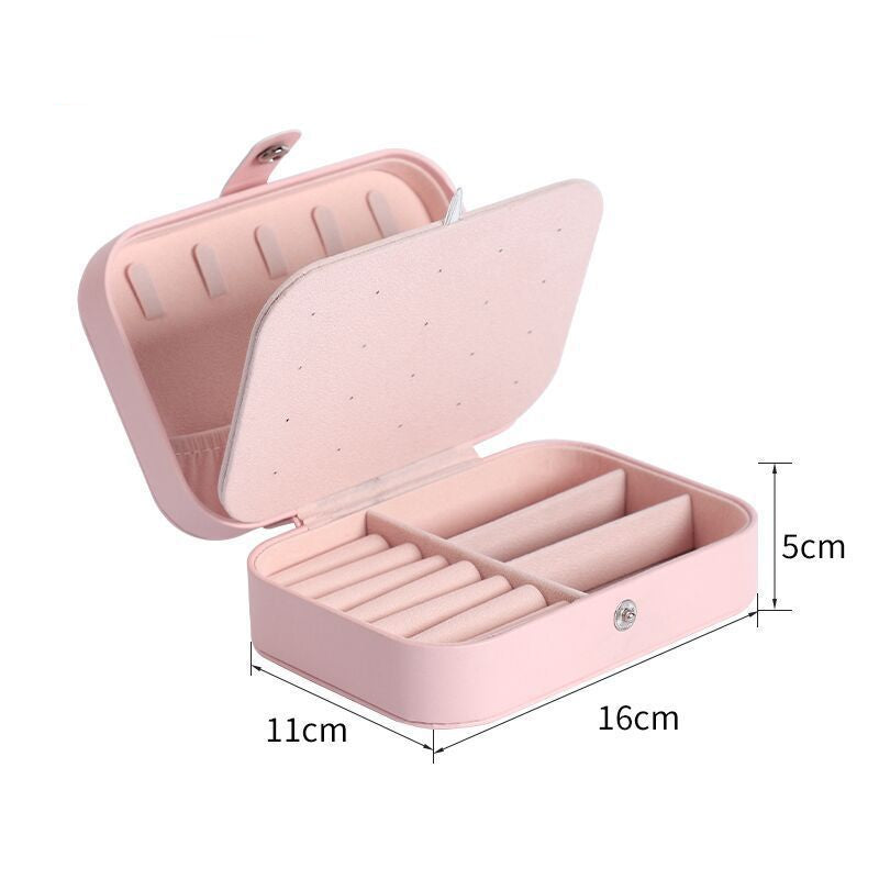 Portable Multi‑Compartment Jewelry Storage Box, PU Leather for Travel Use &amp; Gifting for Jewelry Lovers