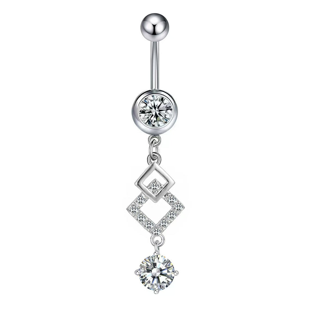 Dangling Belly Navel Rings, Sparkling Dangle Navel Piercing Jewelry for Women, Multiple Available