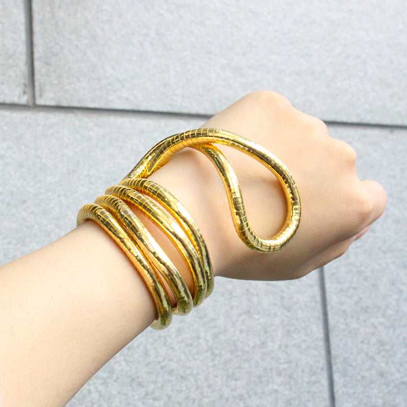 Men's and Women's Punk Hip Hop Style Snake Necklace Collarbone Chain Bracelet Flexible Design