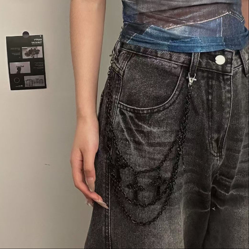 Punk Hip Hop Style Cross Chain Decorated Waist Chain/Pants Chain Accessory