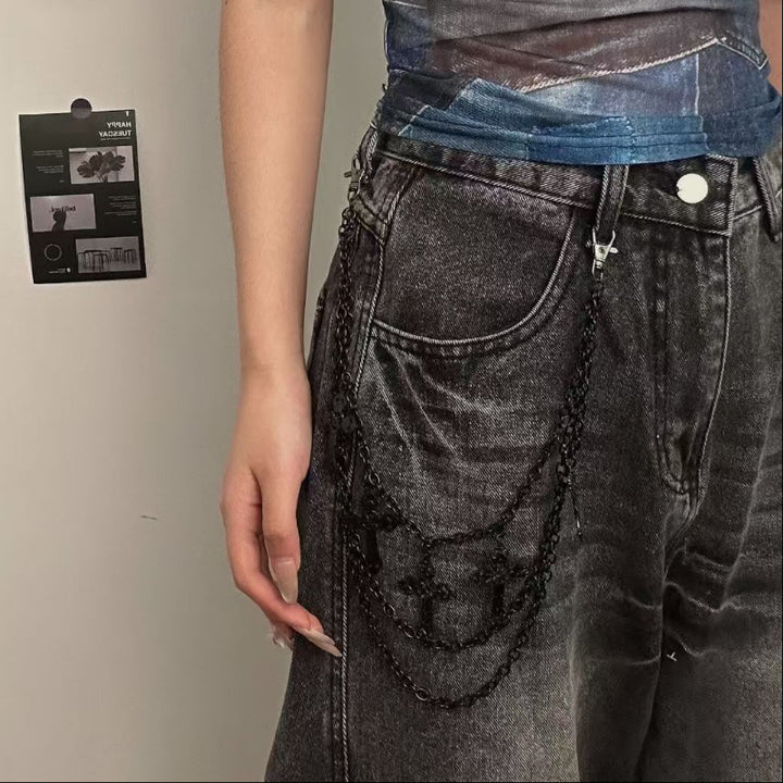 Punk Hip Hop Style Cross Chain Decorated Waist Chain/Pants Chain Accessory