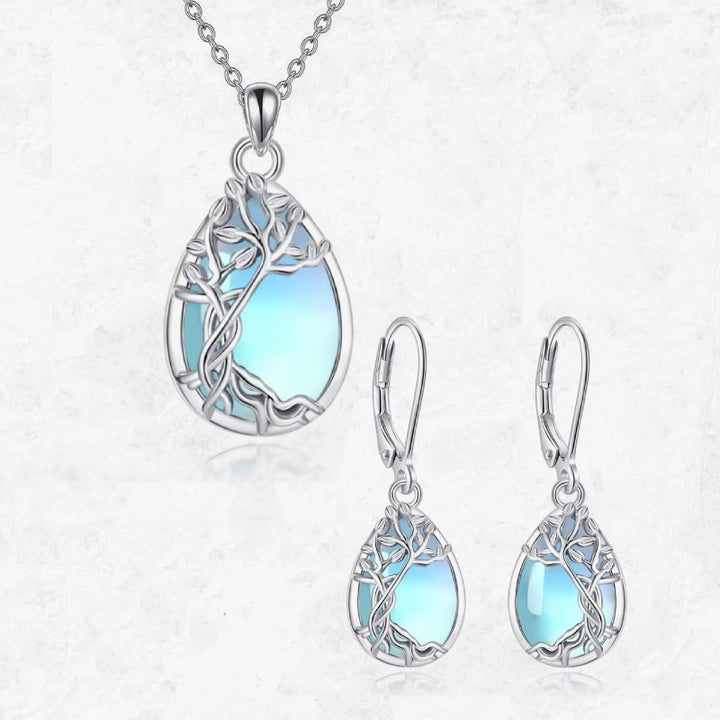 Tree of Life Necklace/Earrings Jewelry Set, Ideal for Birthday, Christmas Gift and Daily Wearing