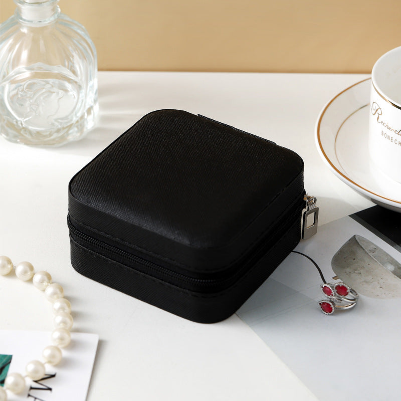 Portable Multi‑Compartment Jewelry Storage Box, PU Leather for Travel Use &amp; Gifting for Jewelry Lovers