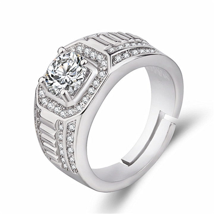 S925 &amp; 14K Adjustable Men’s Diamond Ring, Ideal Gift For Men’s Special Occasions