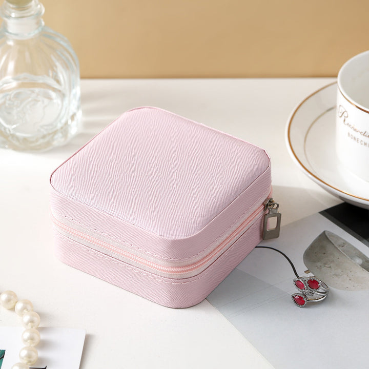 Portable Multi‑Compartment Jewelry Storage Box, PU Leather for Travel Use &amp; Gifting for Jewelry Lovers