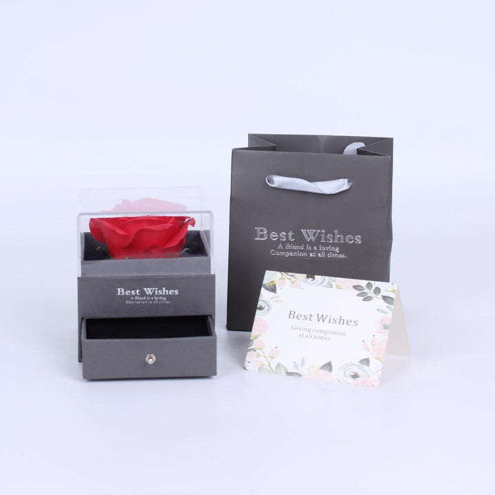 Preserved Rose Jewelry Gift Box With Drawer &amp; Gift Bag, Multi‑Style For Various Types Of Jewelry