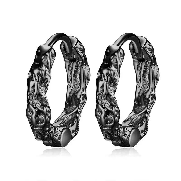 Multi-Style Textured Men’s Earrings, Gothic Minimal Streetwear Ear Jewelry
