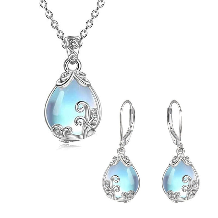 Tree of Life Necklace/Earrings Jewelry Set, Ideal for Birthday, Christmas Gift and Daily Wearing