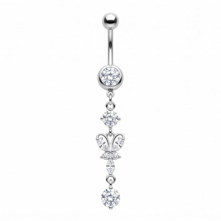 Dangling Belly Navel Rings, Sparkling Dangle Navel Piercing Jewelry for Women, Multiple Available