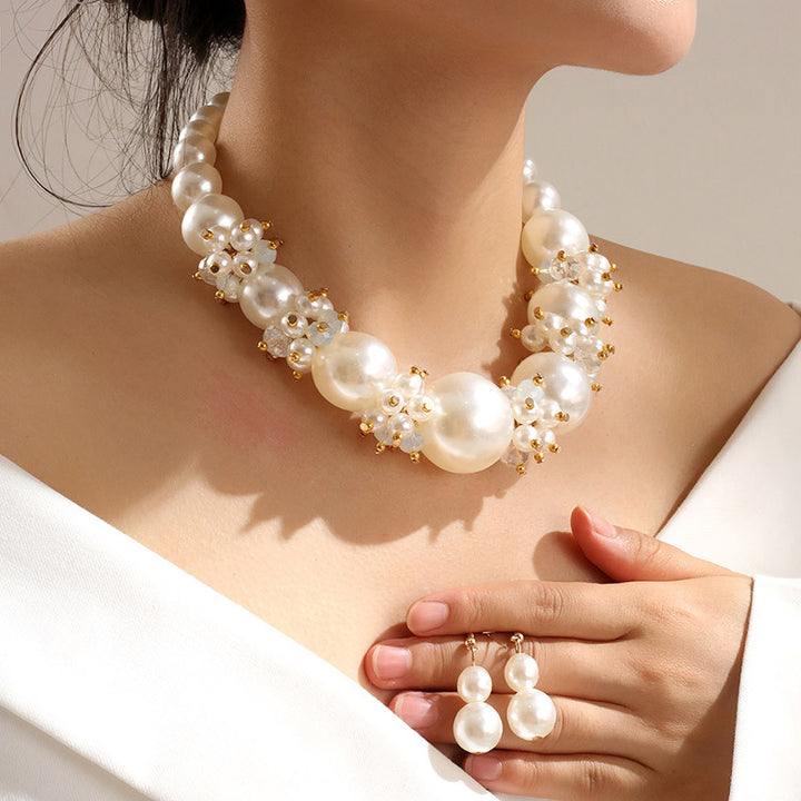 Multi‑Style Elegant and Stylish Multi-Layer Pearl Necklace and Earrings Women&
