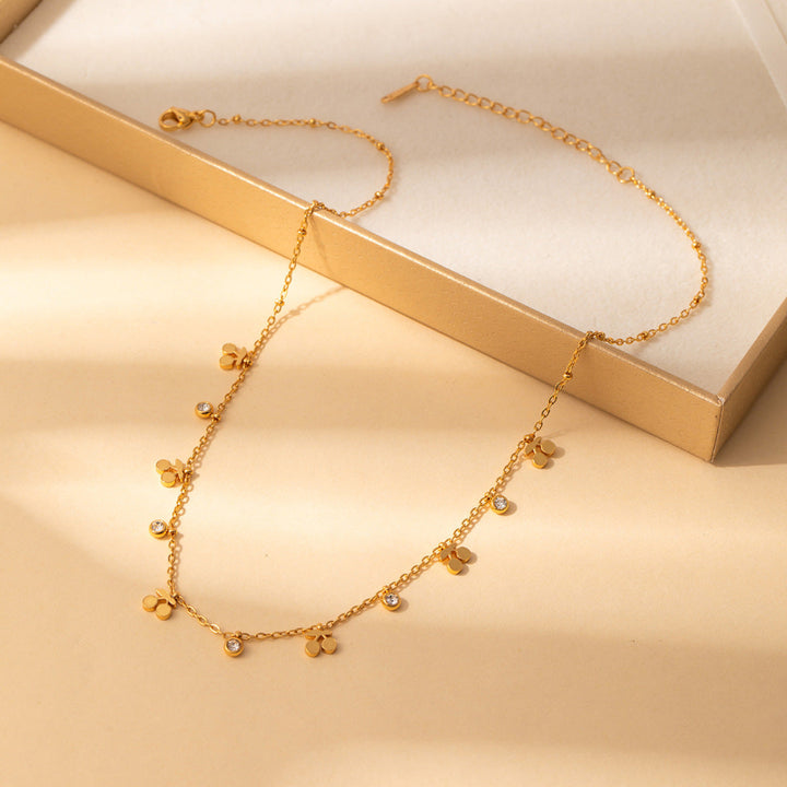 Dainty Dangling Charm Diamond Choker Necklace, Minimalist Women Daily Stack Jewelry