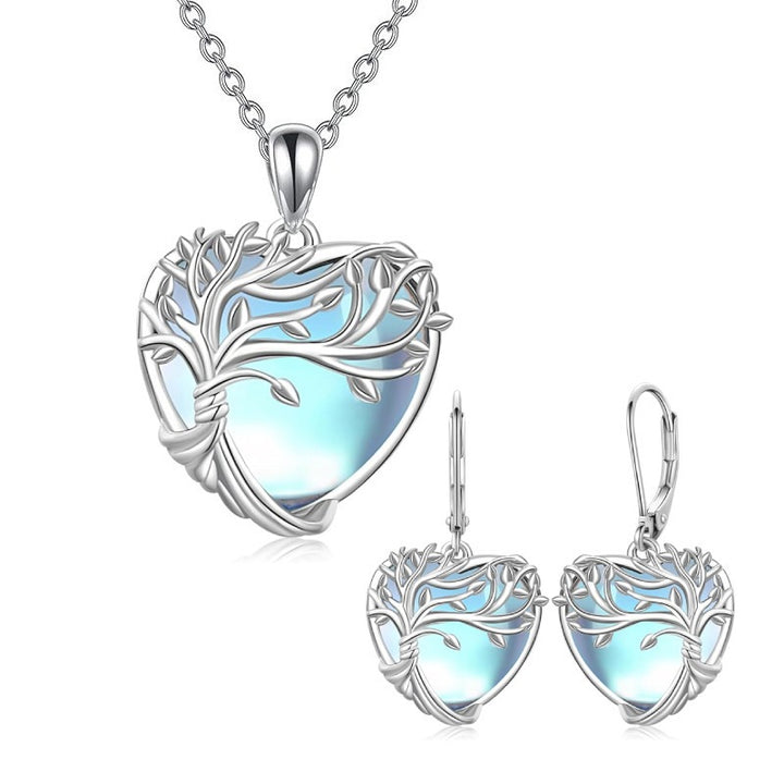 Tree of Life Necklace/Earrings Jewelry Set, Ideal for Birthday, Christmas Gift and Daily Wearing