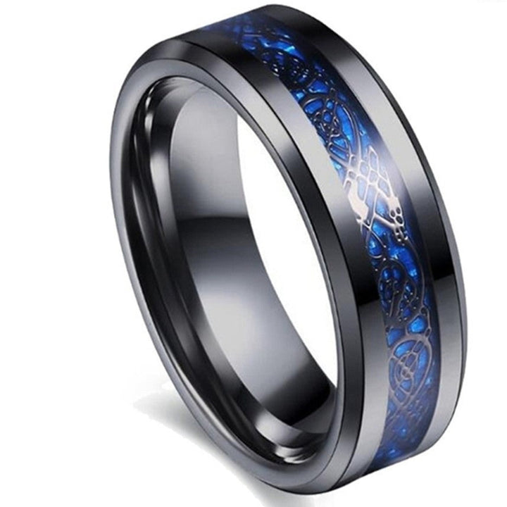 Black Tungsten Galaxy Inlay & Heart Gem Ring Collection, Gothic Promise Wedding Band Sets